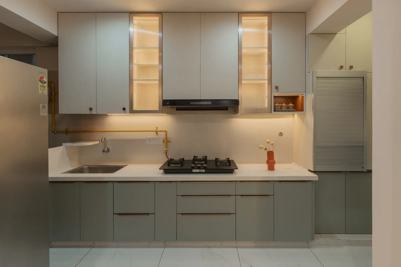 Kitchen at Anand Nilay, Sarthya West, interior design by Ekaya Design Studio