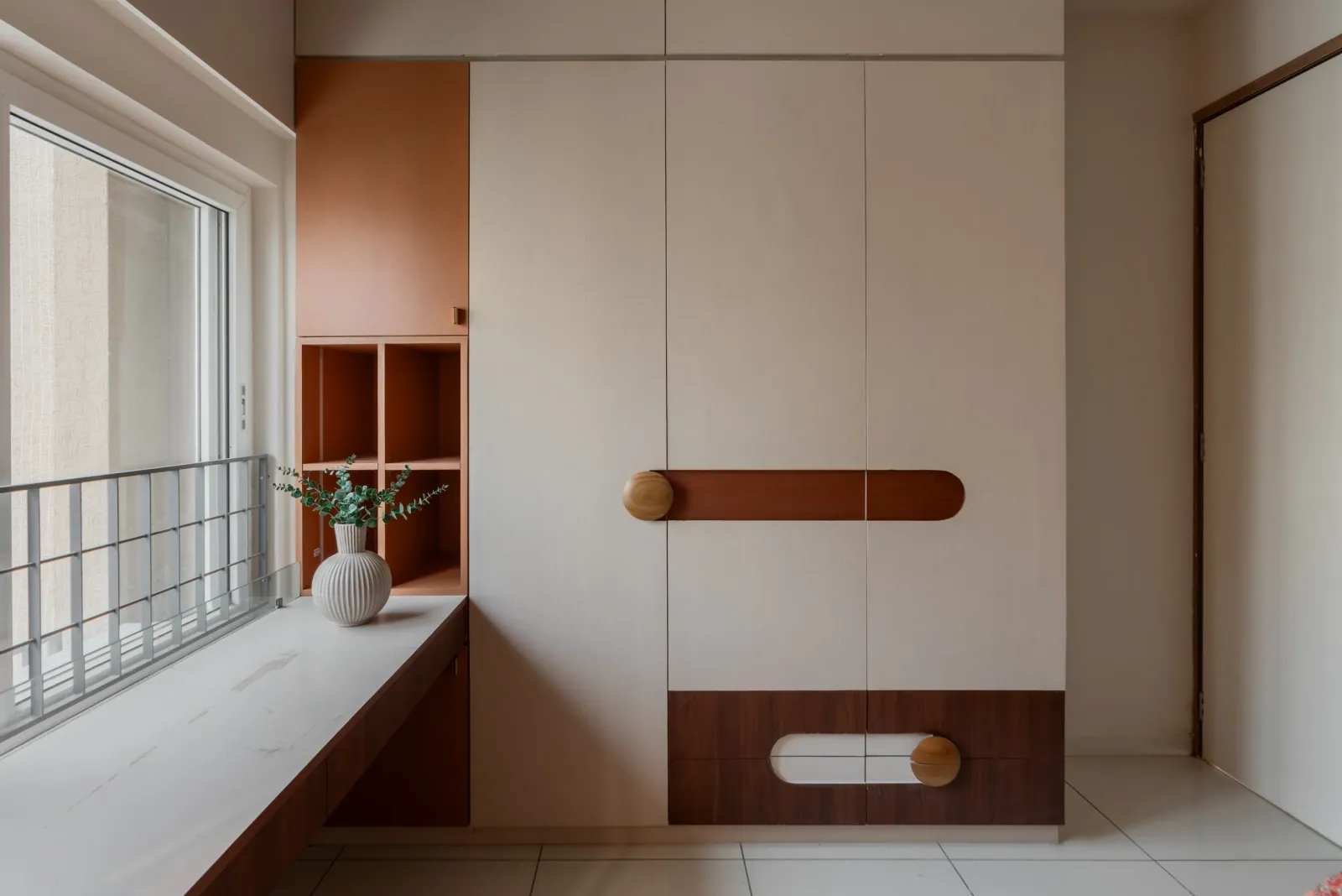 Study nook at Anand Nilay, Sarthya West, interior design by Ekaya Design Studio