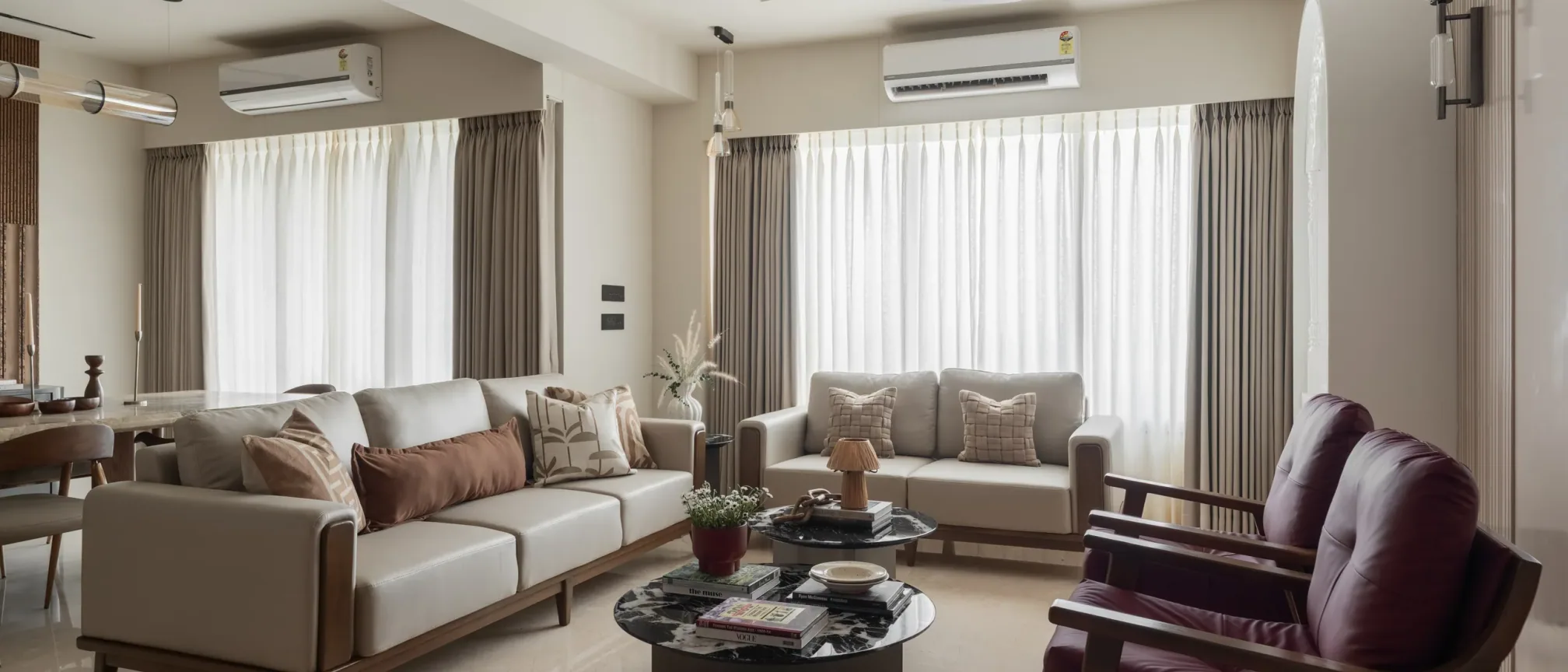 Living room at Ayaan, interior design by Ekaya Design Studio