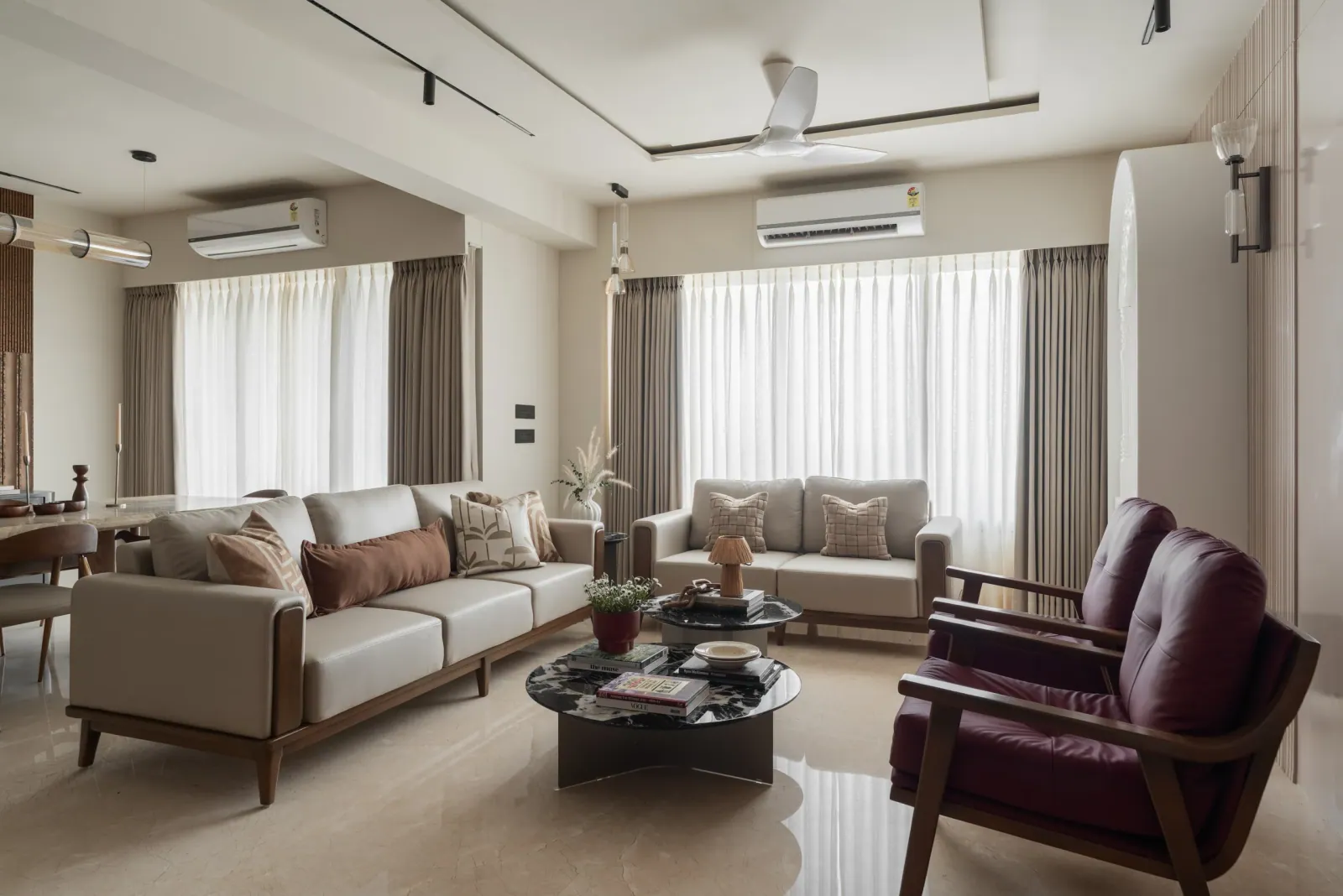 Living room at Ayaan, interior design by Ekaya Design Studio