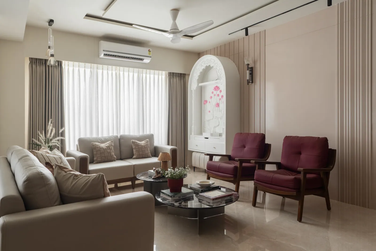 Living room at Ayaan, interior design by Ekaya Design Studio