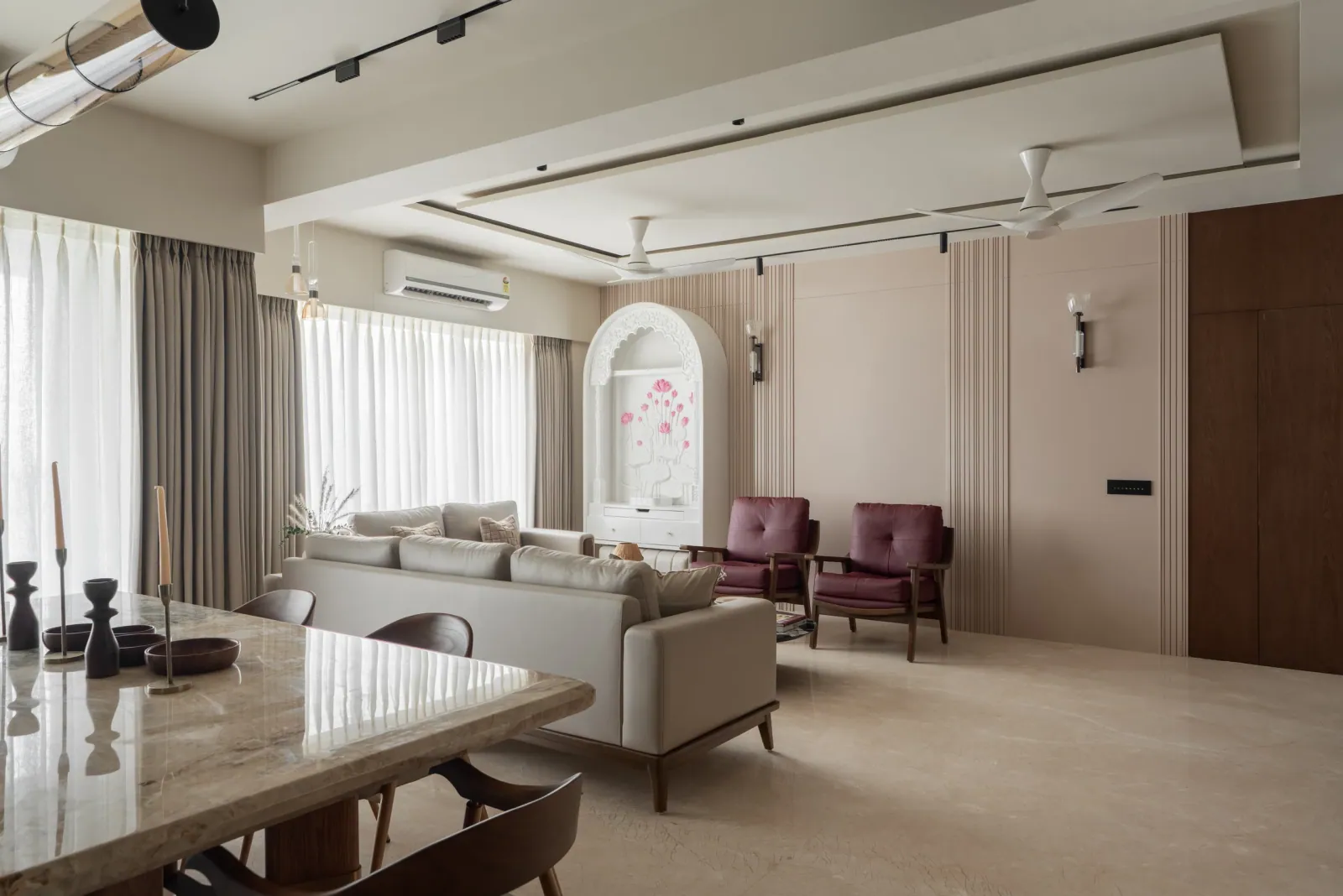 Living room at Ayaan, interior design by Ekaya Design Studio