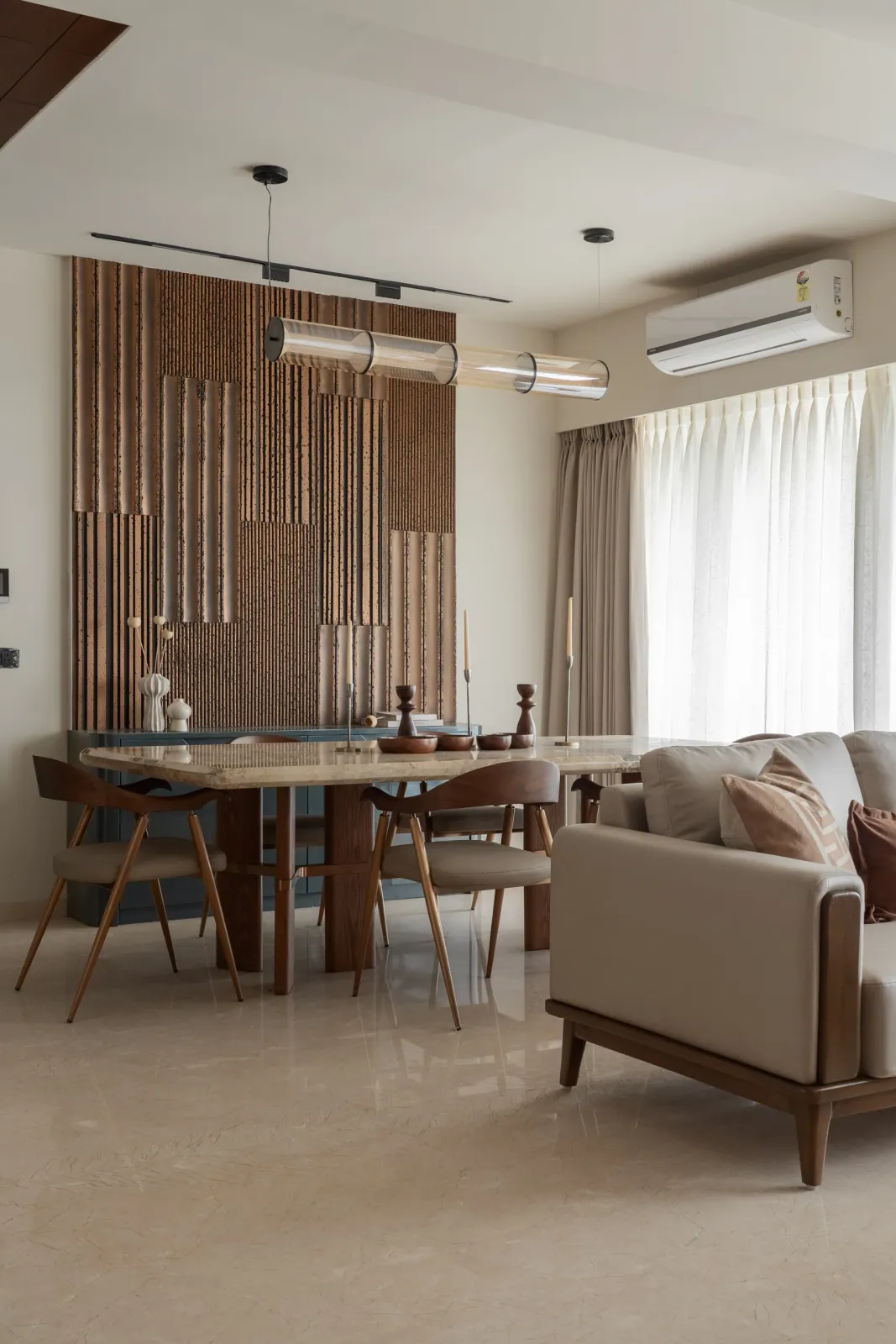 Dining area at Ayaan, interior design by Ekaya Design Studio