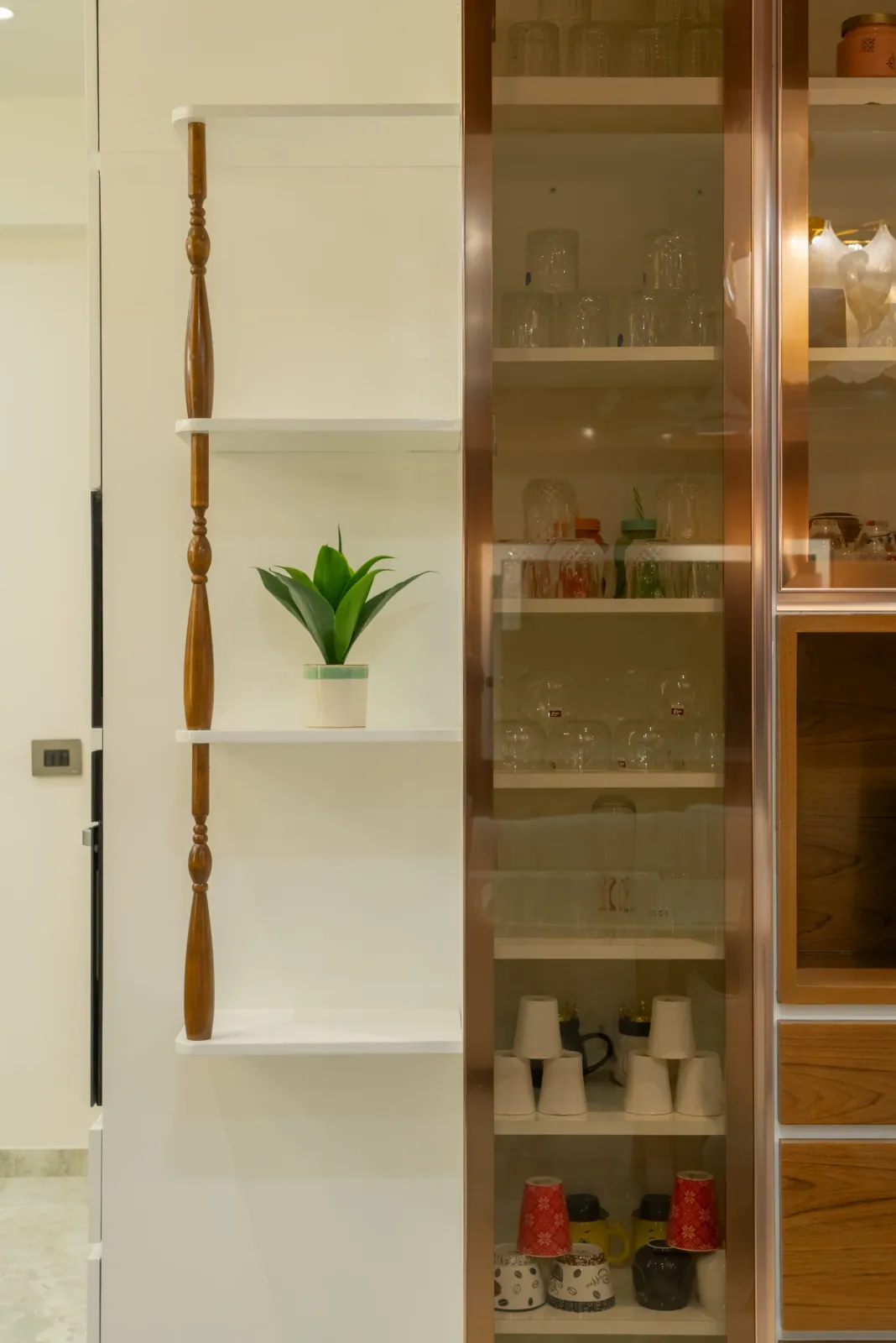 Display shelving at Bouganville, interior design by Ekaya Design Studio