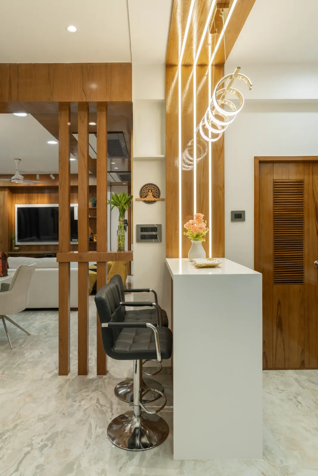 Breakfast counter at Bouganville, interior design by Ekaya Design Studio