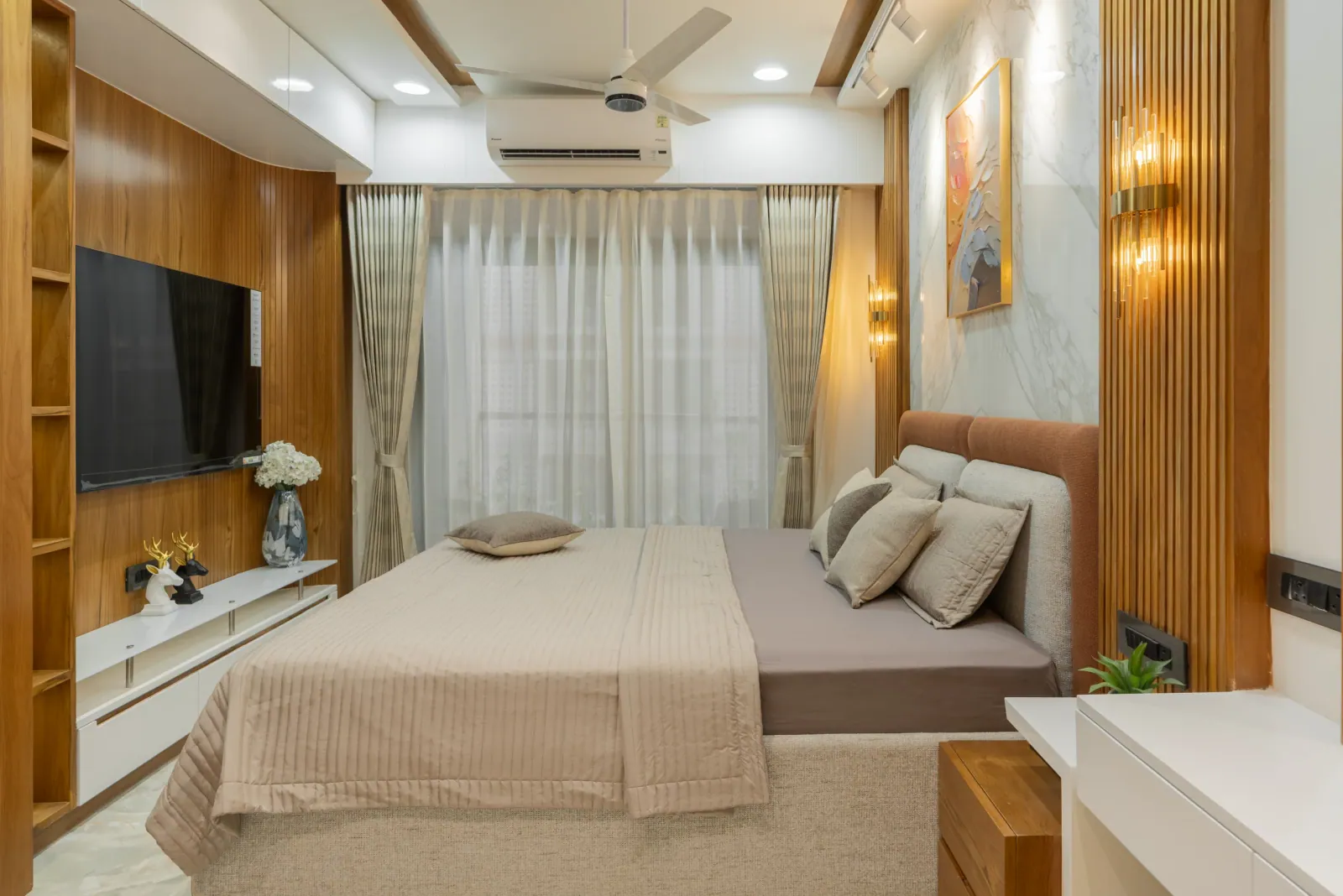 Master bedroom at Bouganville, interior design by Ekaya Design Studio
