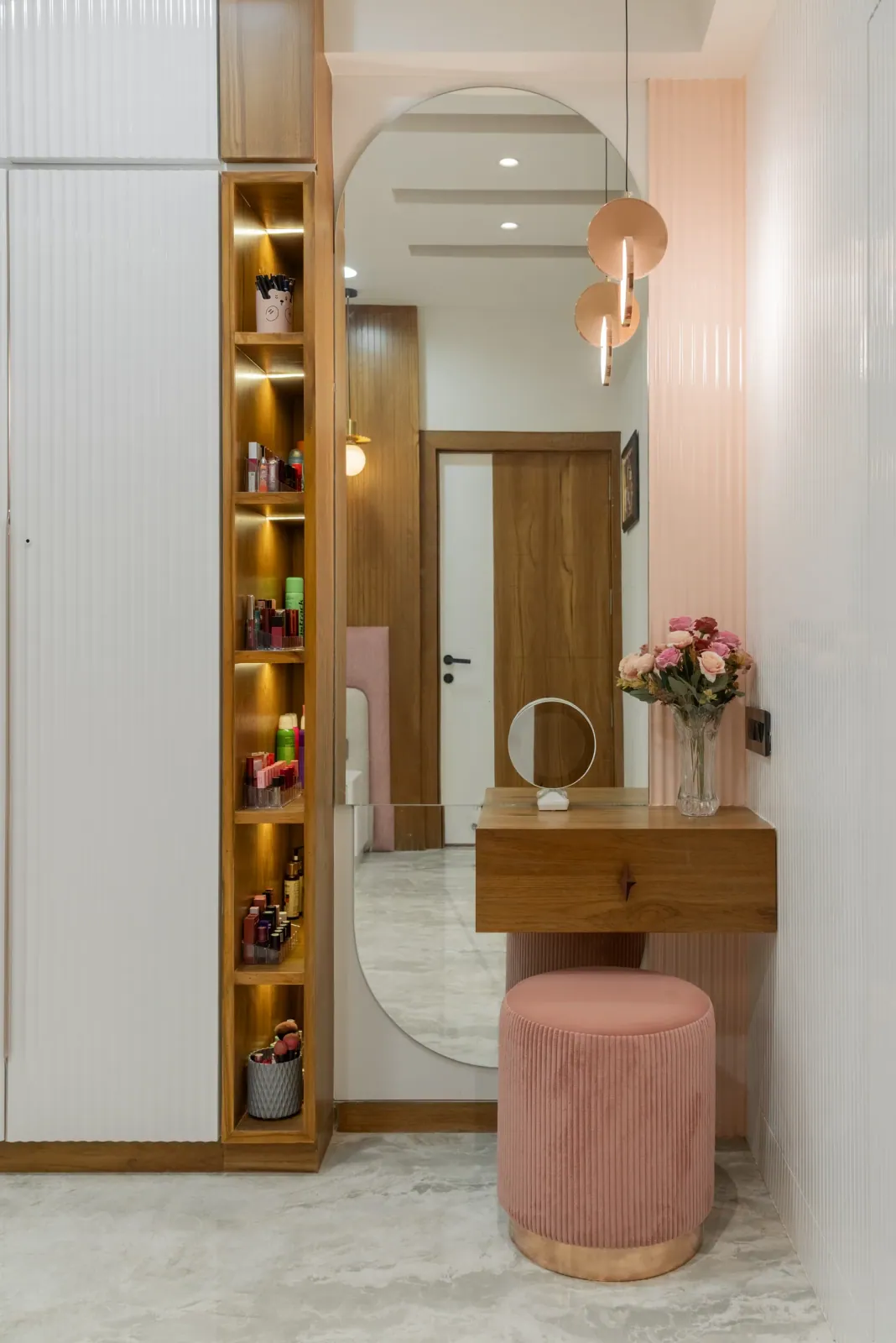 Daughter's bedroom with study at Bouganville, interior design by Ekaya Design Studio