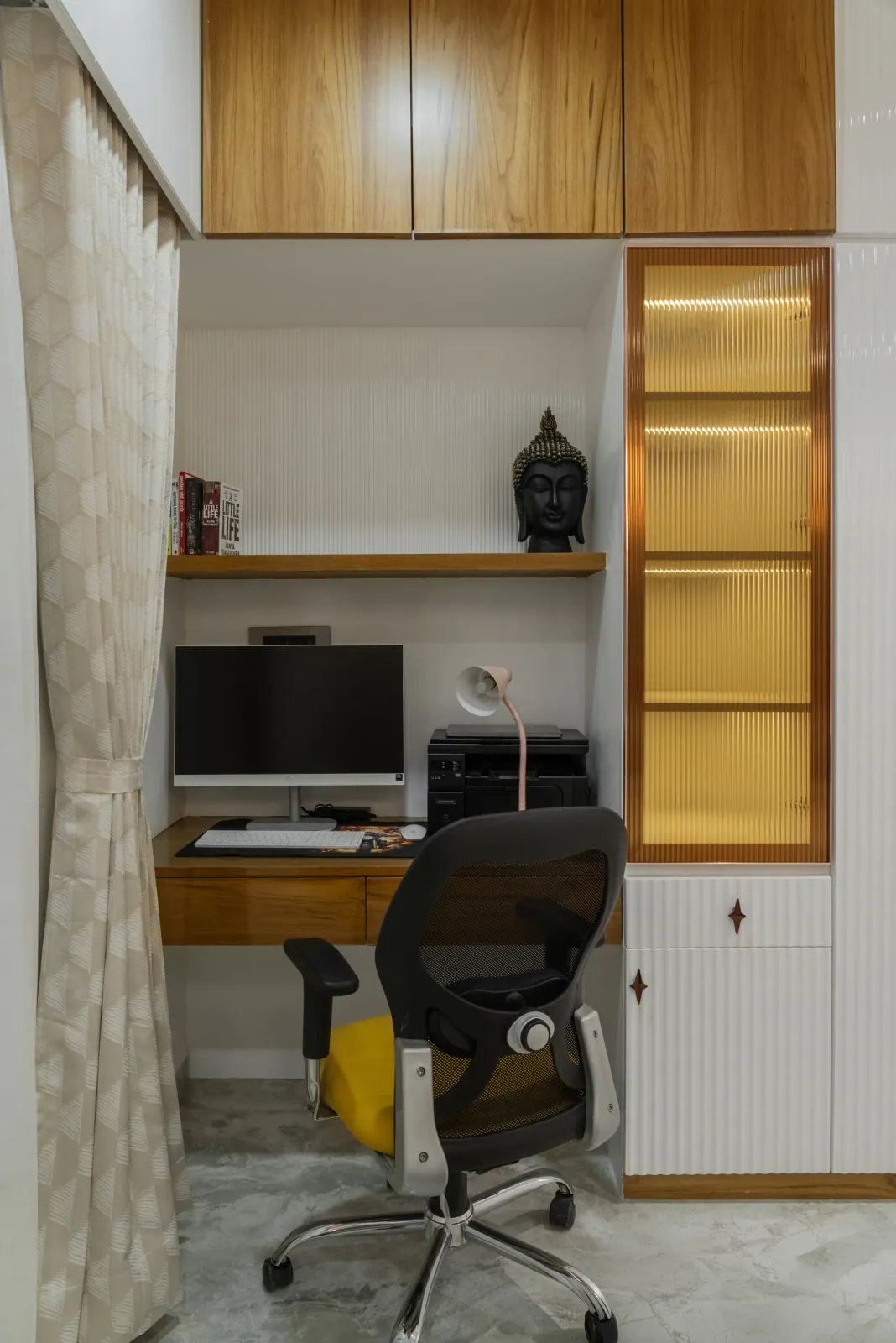 Daughter's bedroom with study at Bouganville, interior design by Ekaya Design Studio