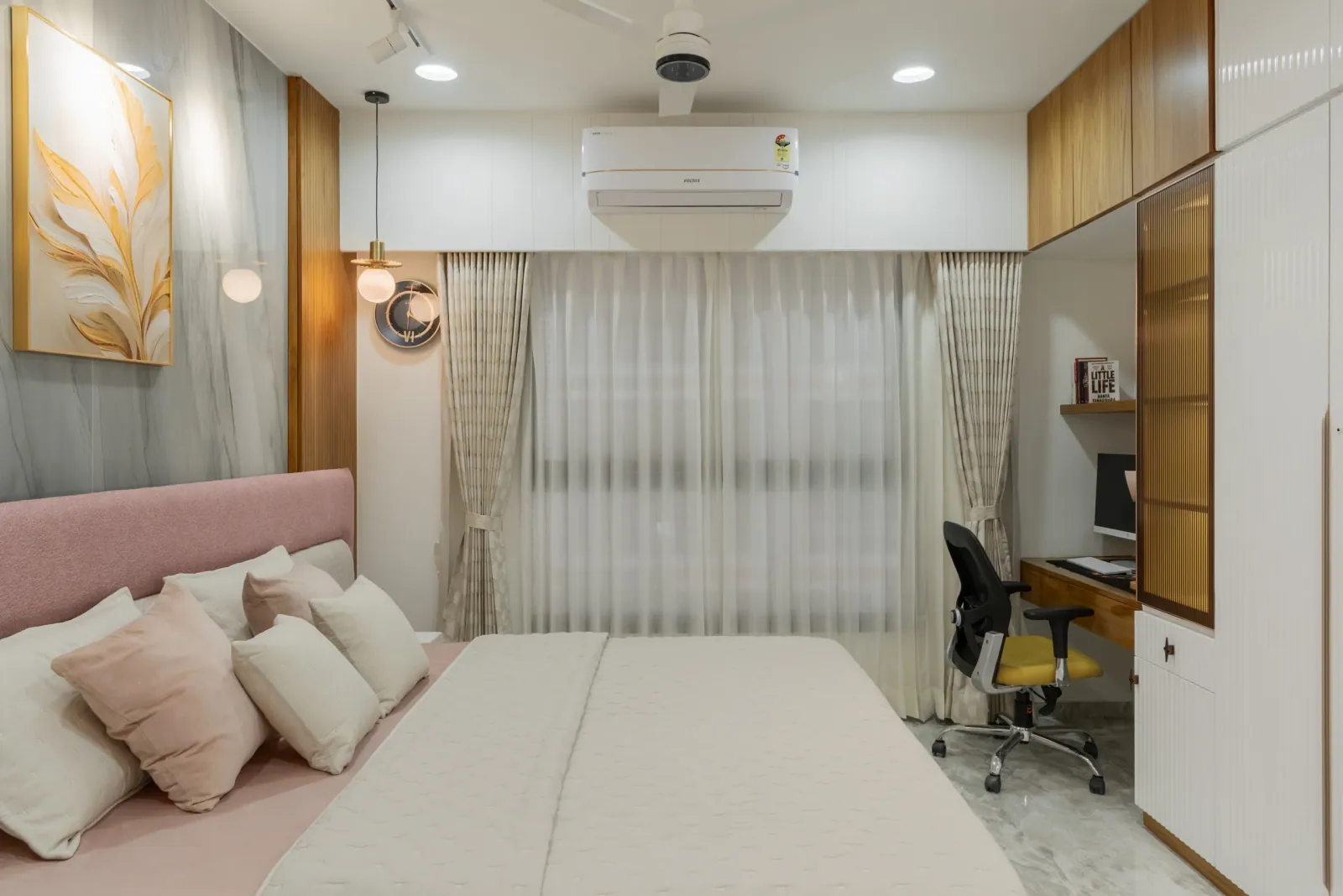 Daughter's bedroom with study at Bouganville, interior design by Ekaya Design Studio