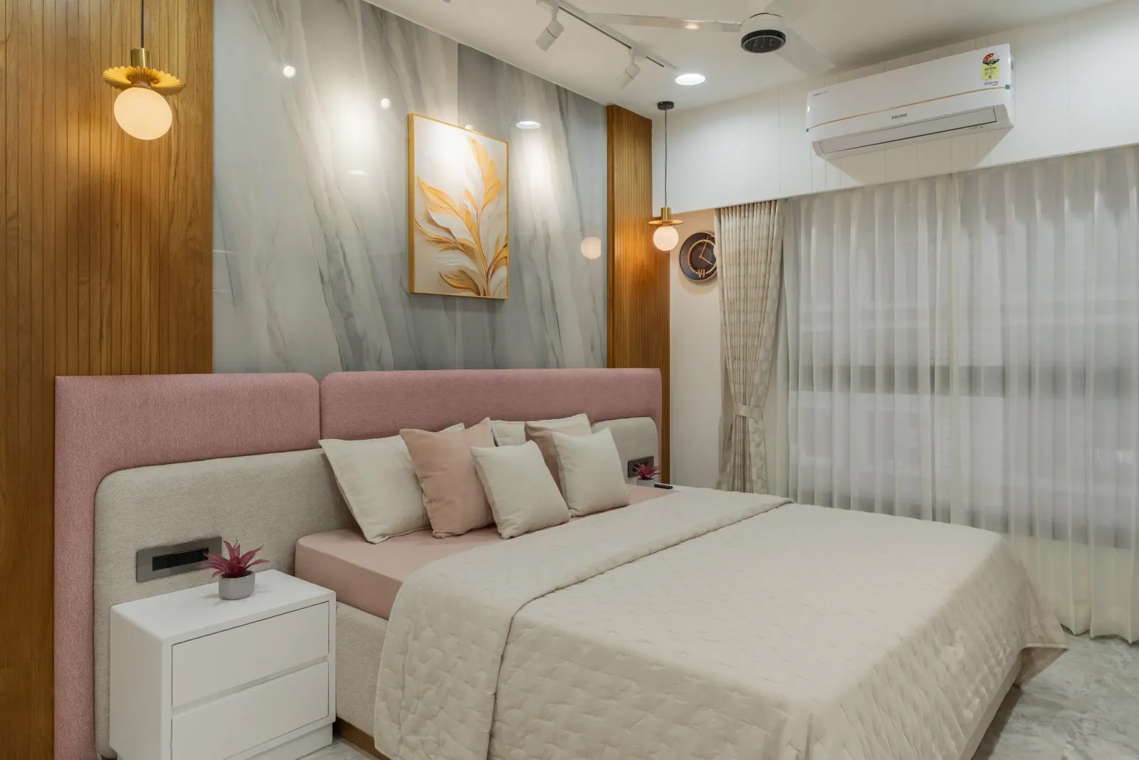 Daughter's bedroom with study at Bouganville, interior design by Ekaya Design Studio