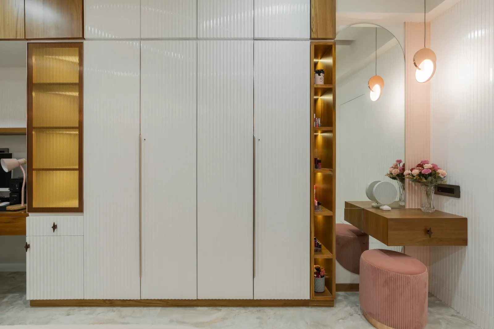 Daughter's bedroom with study at Bouganville, interior design by Ekaya Design Studio