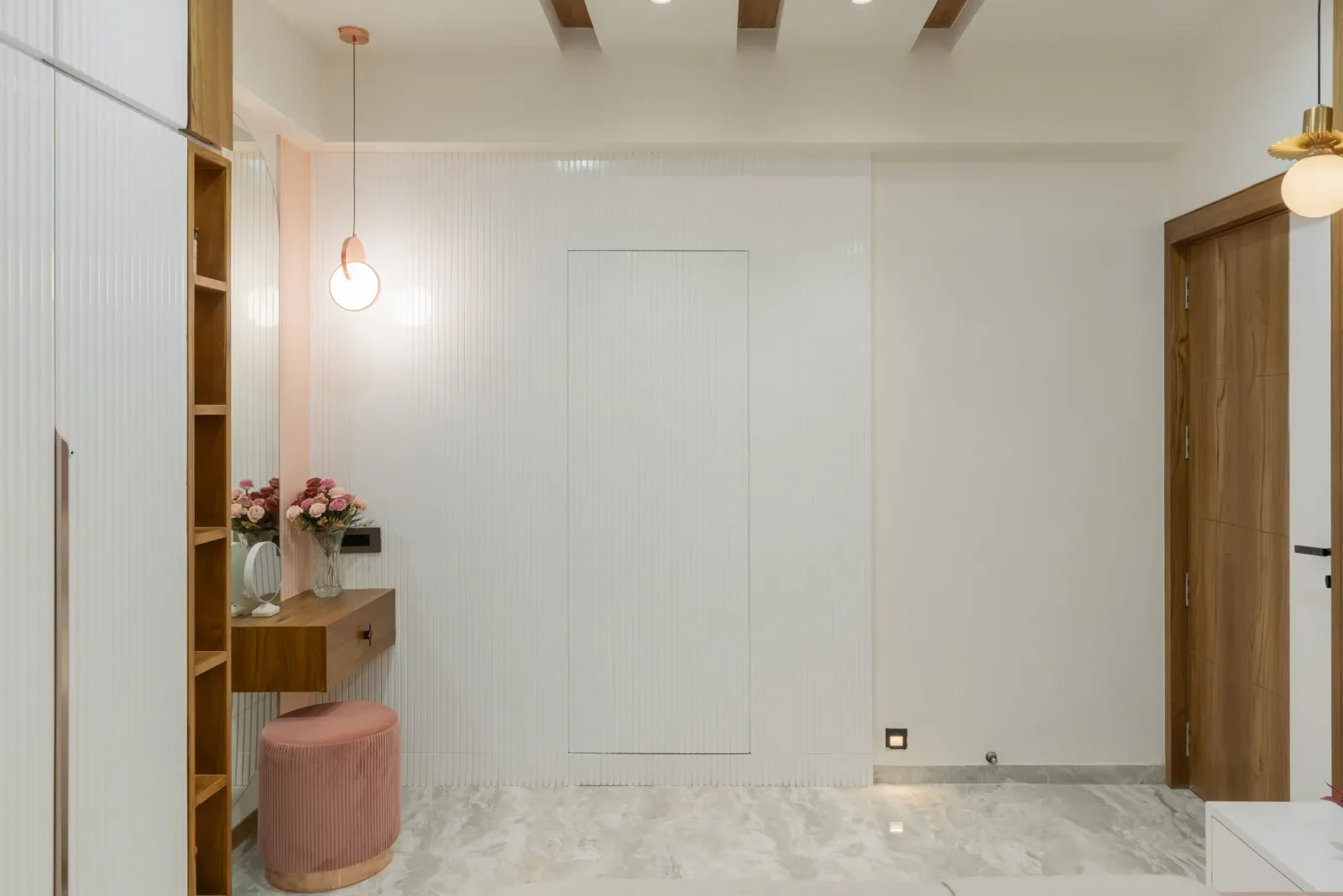 Daughter's bedroom with study at Bouganville, interior design by Ekaya Design Studio