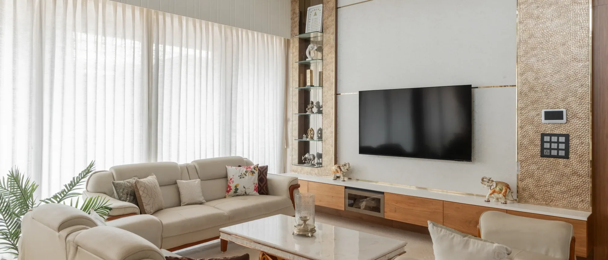 Living room at Celestial Living, interior design by Ekaya Design Studio