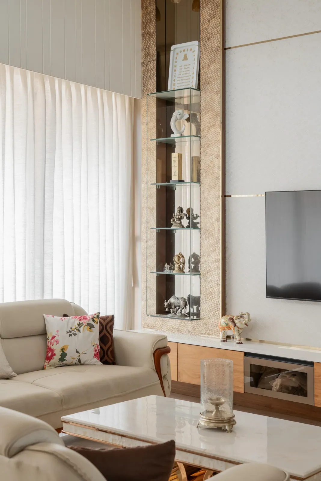 Living room at Celestial Living, interior design by Ekaya Design Studio