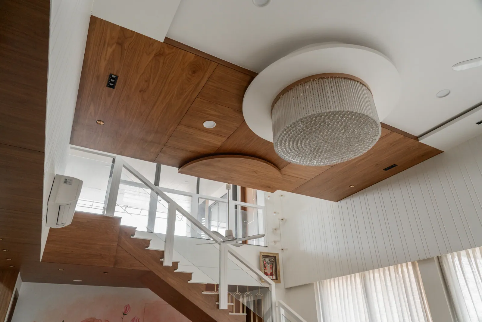 Staircase and ceiling detail at Celestial Living, interior design by Ekaya Design Studio