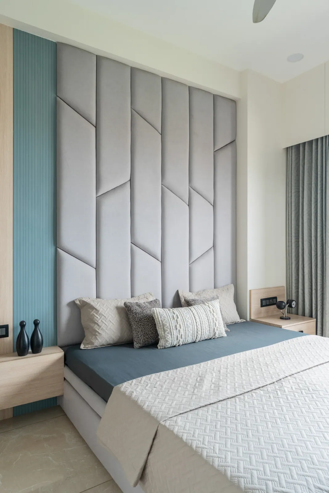 Bedroom at Untitled Duplex (Editorial Submission), interior design by Ekaya Design Studio