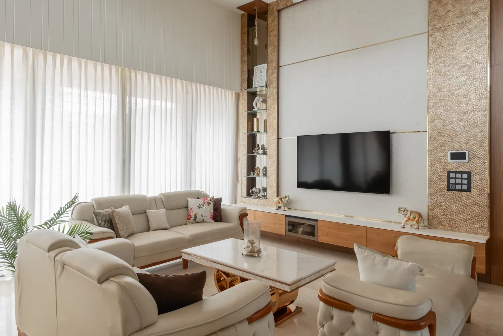 Living room at Untitled Duplex (Editorial Submission), interior design by Ekaya Design Studio