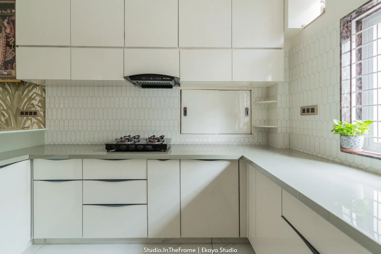 Kitchen at Krishna Park, interior design by Ekaya Design Studio