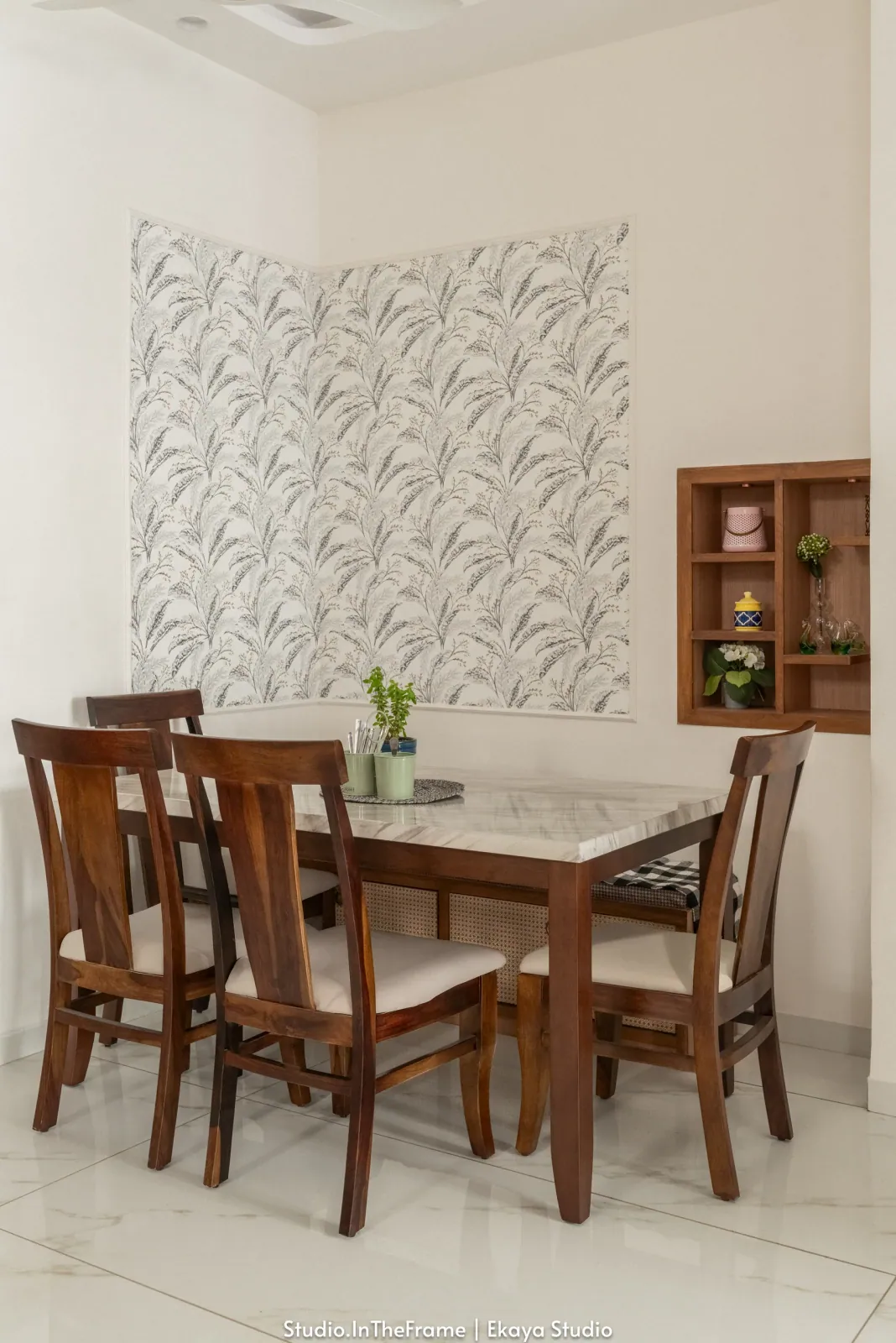 Dining area at Krishna Park, interior design by Ekaya Design Studio