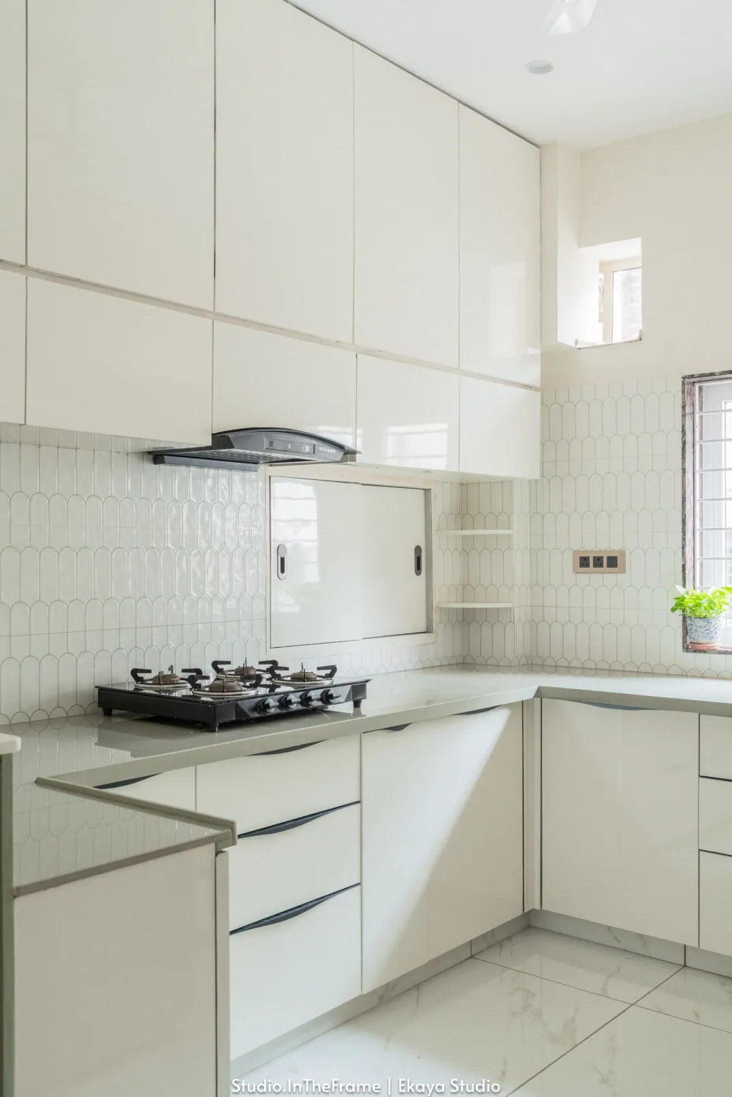 Kitchen at Krishna Park, interior design by Ekaya Design Studio