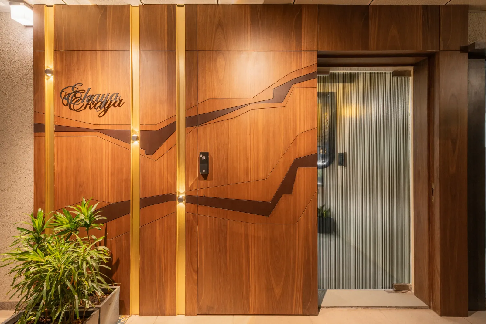 Office entrance at Ekaya Design Studio Office, interior design by Ekaya Design Studio