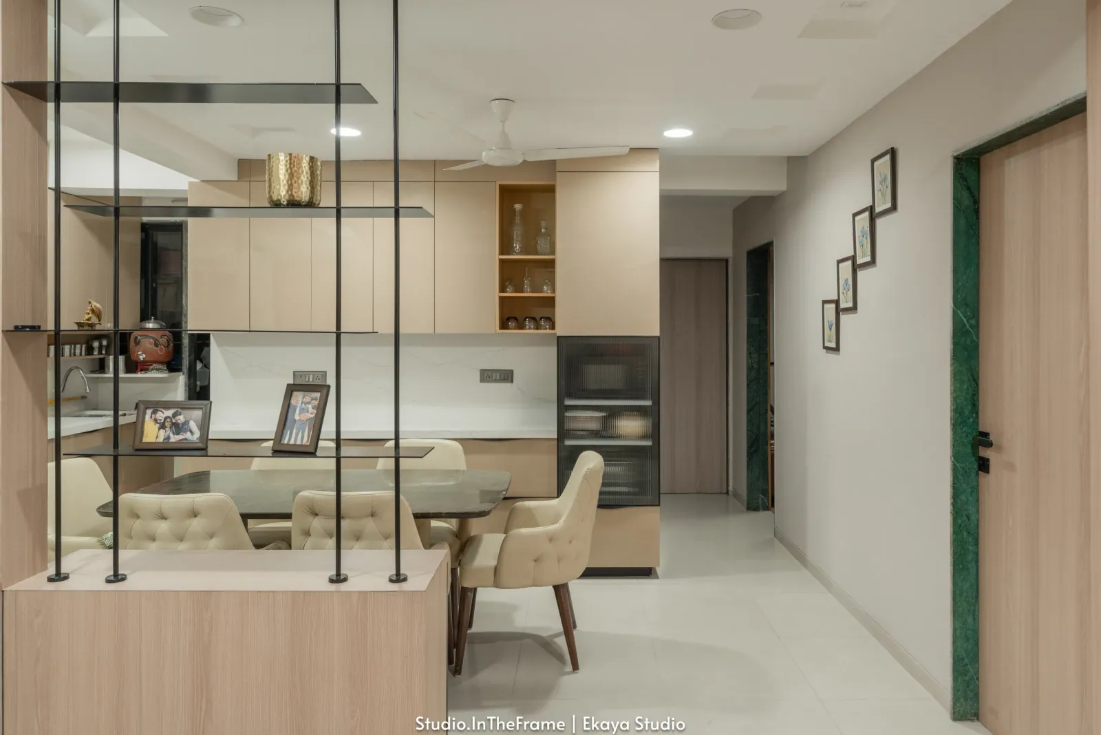 Kitchen and dining at Pushkar, interior design by Ekaya Design Studio