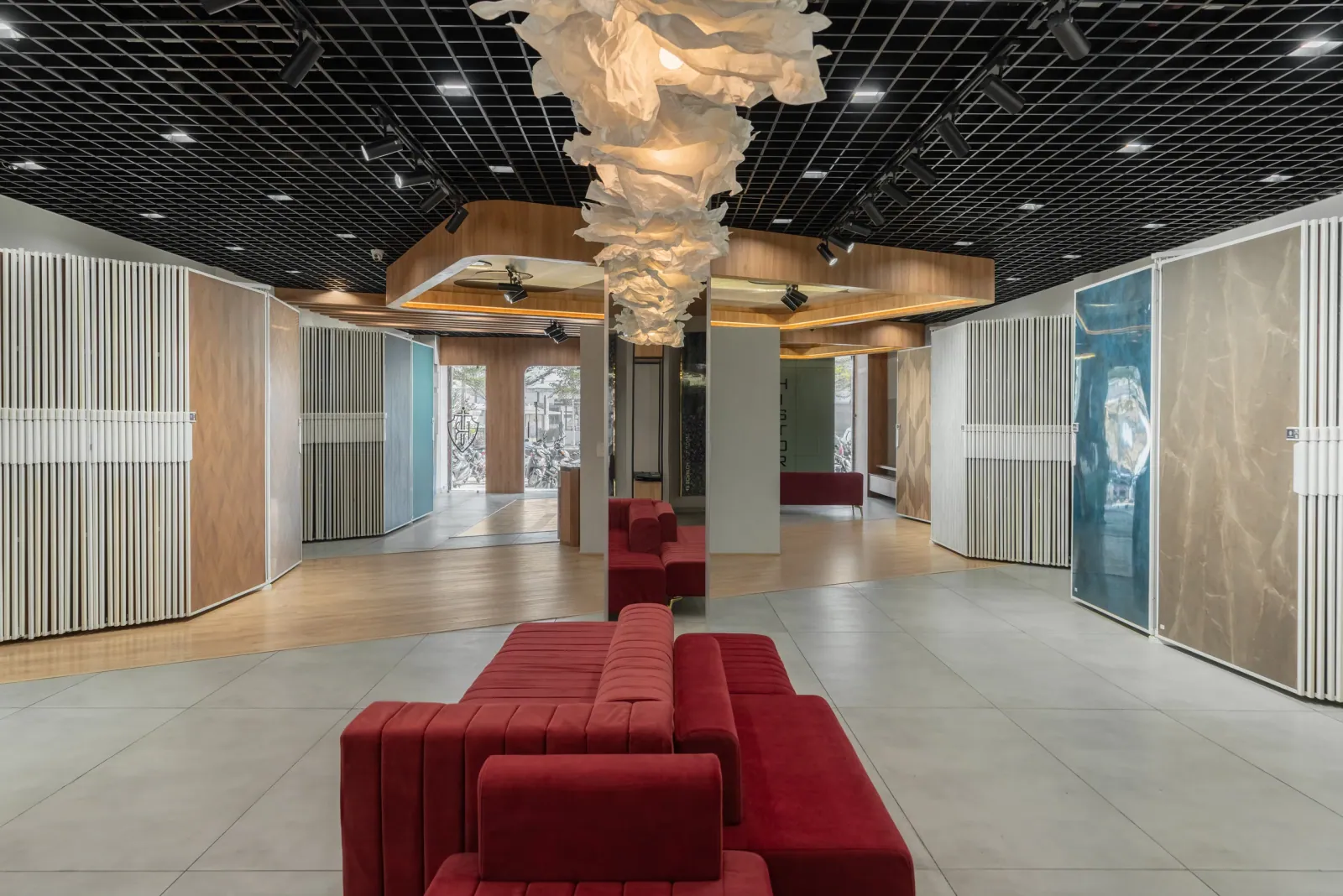 Showroom at Royale Touche Showroom, Palanpur, interior design by Ekaya Design Studio