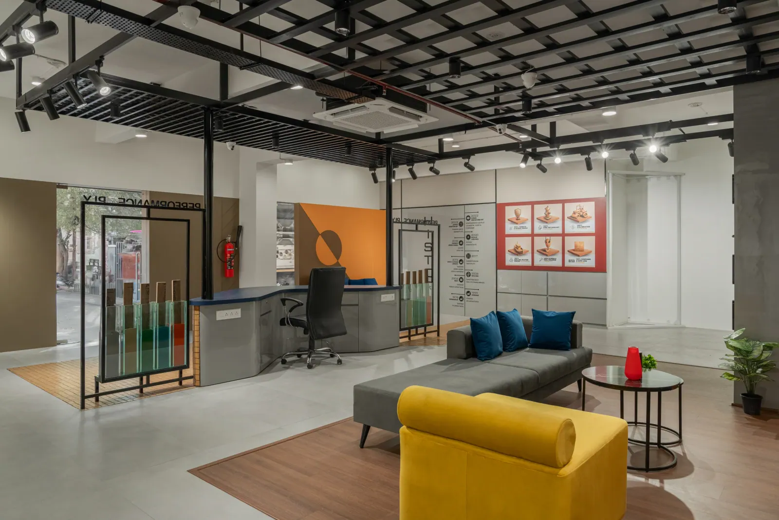Showroom at Royale Touche Showroom, Porbandar, interior design by Ekaya Design Studio