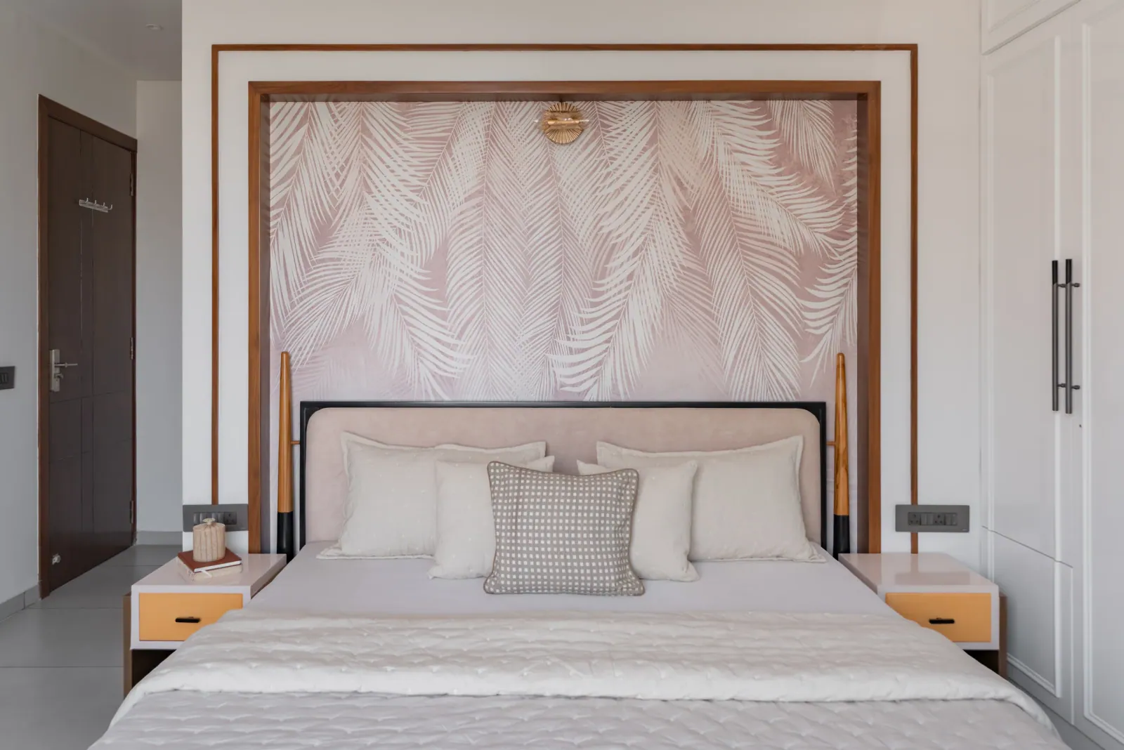 Master bedroom at Satyamev Serene, interior design by Ekaya Design Studio