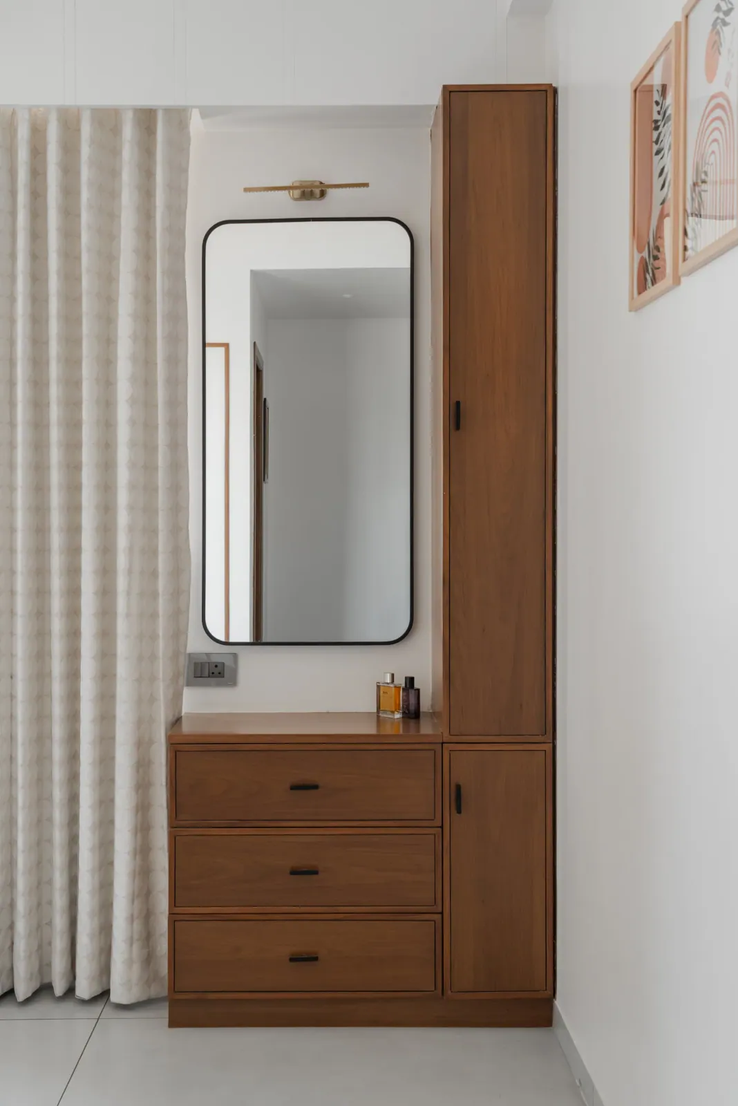 Master bedroom at Satyamev Serene, interior design by Ekaya Design Studio