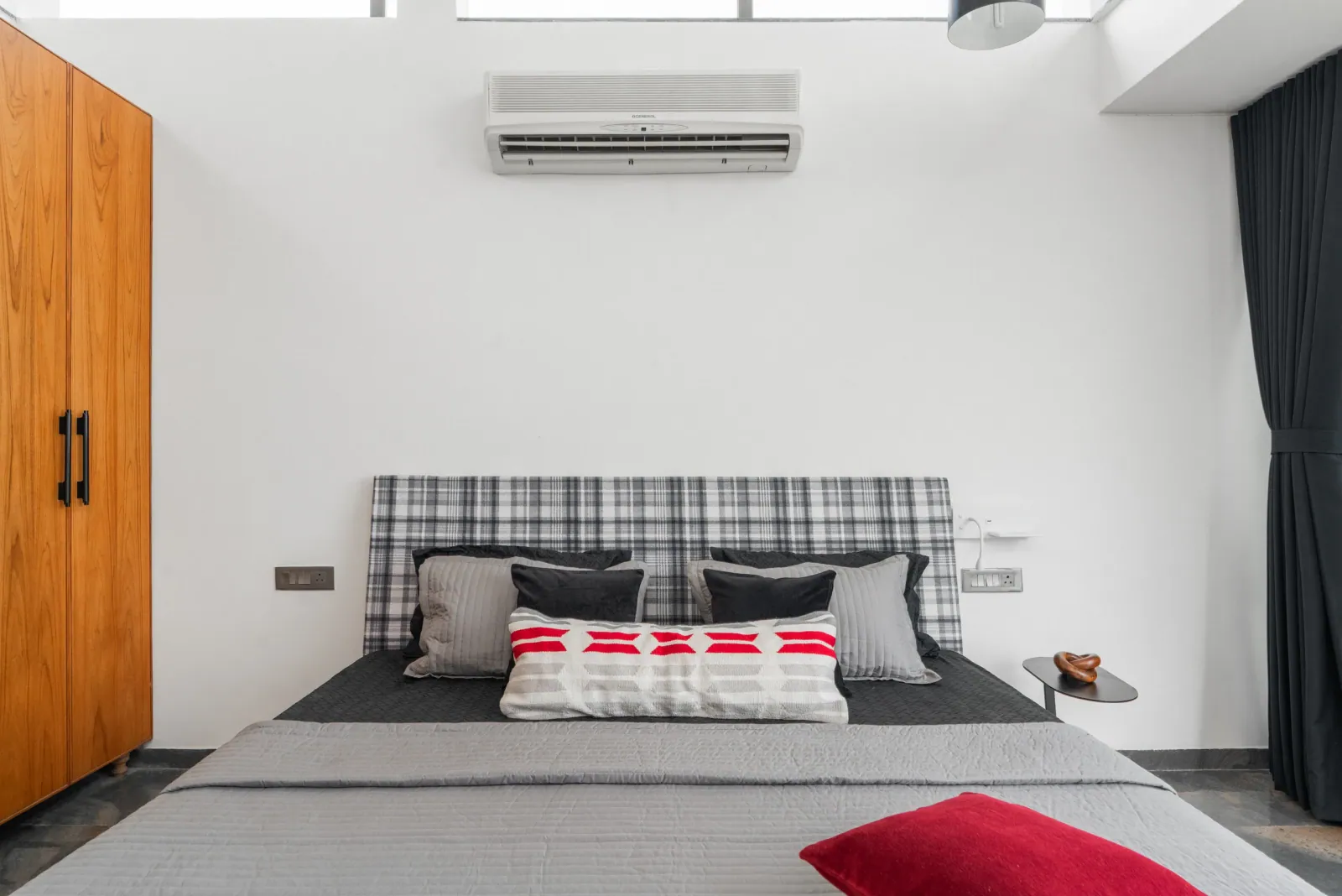 Master bedroom at Shreeya Kromme, interior design by Ekaya Design Studio
