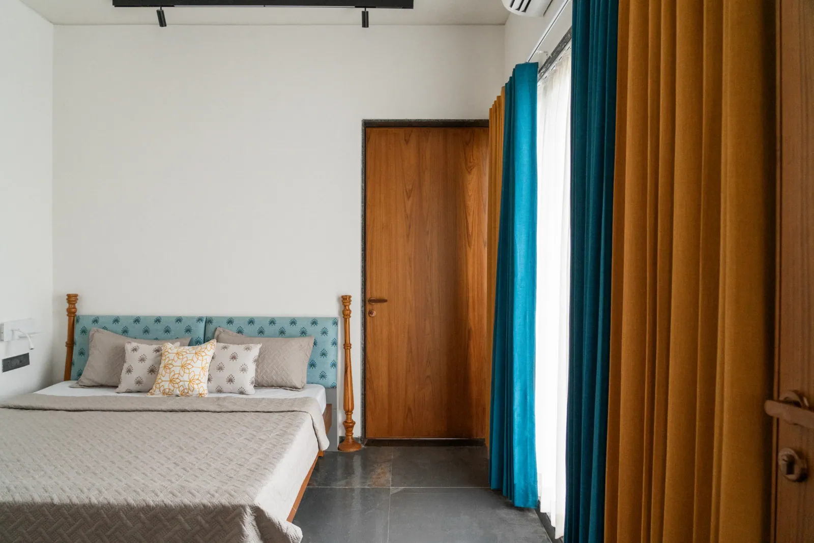 Bedroom at Shreeya Kromme, interior design by Ekaya Design Studio