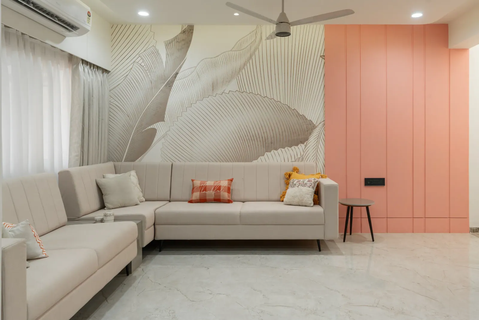 Living room at Suryavanshi, interior design by Ekaya Design Studio