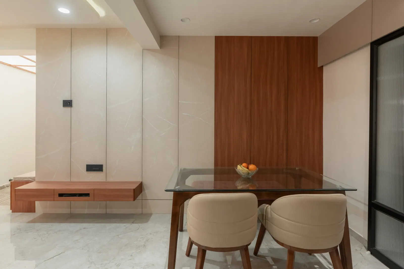 Dining area at Suryavanshi, interior design by Ekaya Design Studio