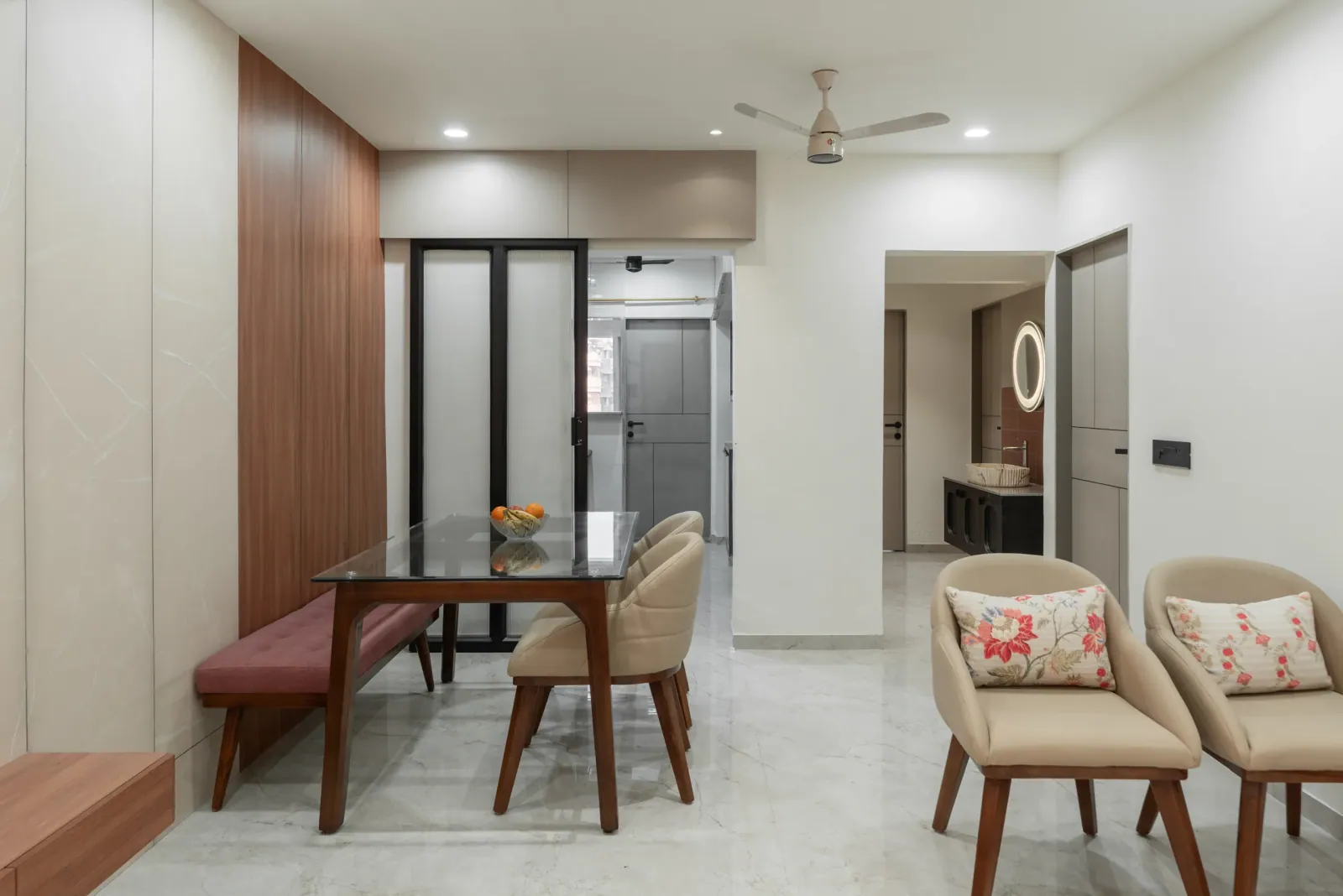 Dining area at Suryavanshi, interior design by Ekaya Design Studio