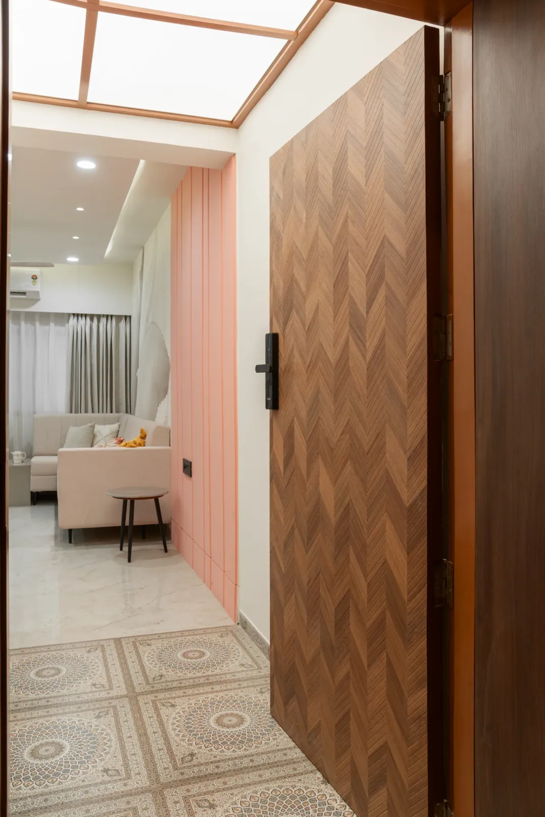 Entrance foyer at Suryavanshi, interior design by Ekaya Design Studio