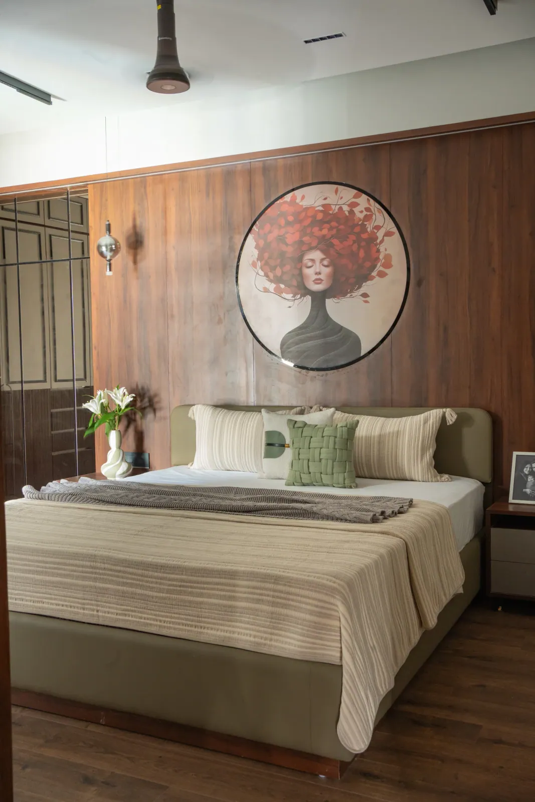 Master bedroom at Swati Parkside, interior design by Ekaya Design Studio