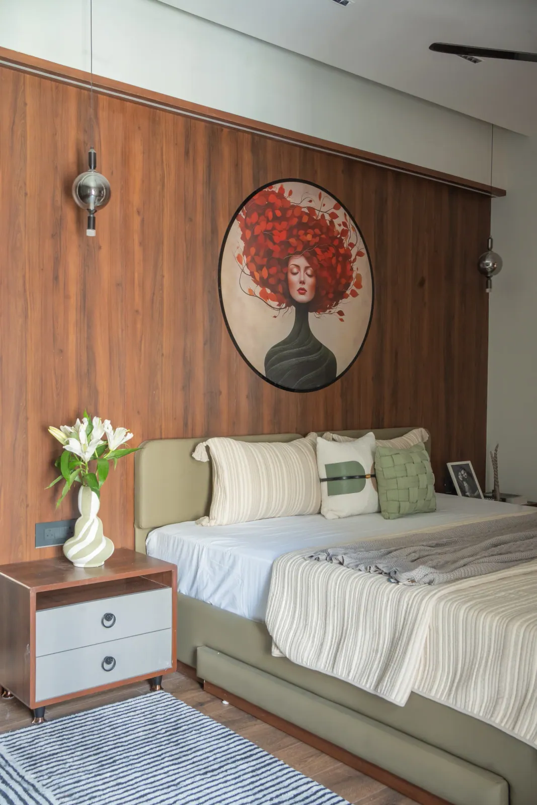 Master bedroom at Swati Parkside, interior design by Ekaya Design Studio