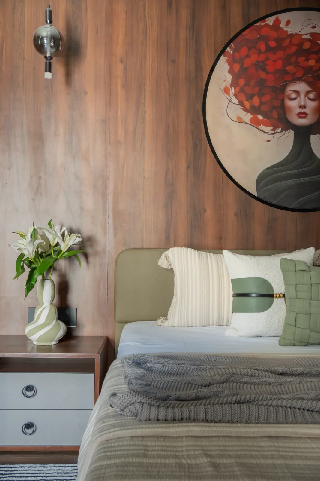 Master bedroom at Swati Parkside, interior design by Ekaya Design Studio