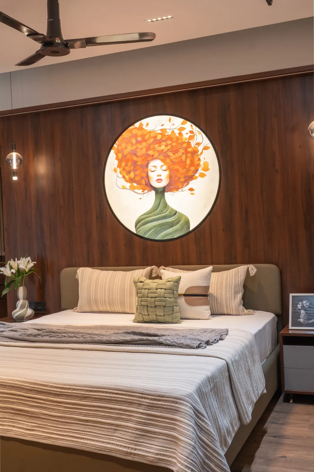 Master bedroom at Swati Parkside, interior design by Ekaya Design Studio