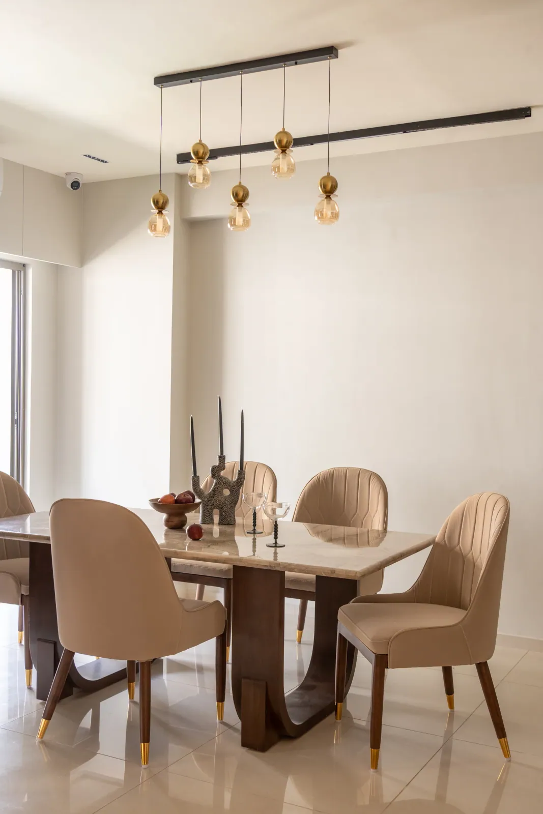 Dining area at Swati Parkside, interior design by Ekaya Design Studio